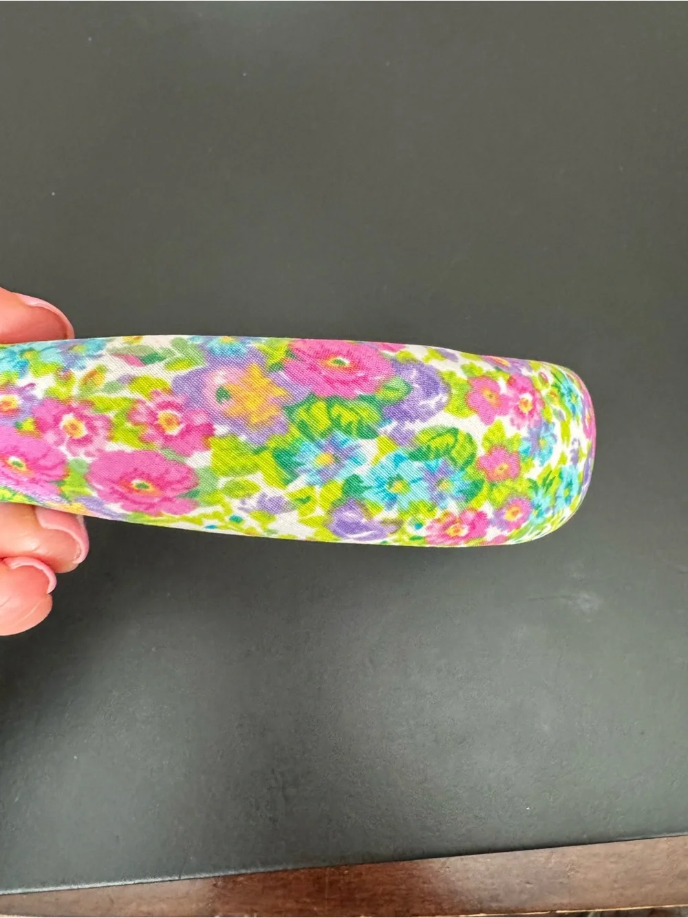 L.Erickson Floral Padded Headband in Pink, Green & Purple
